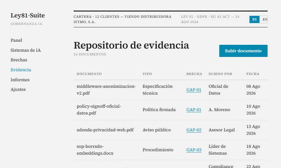 Vista previa de la pantalla: Evidencia
